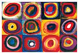 Wassily Kandinsky Canvas Paintings - Color Study of Squares